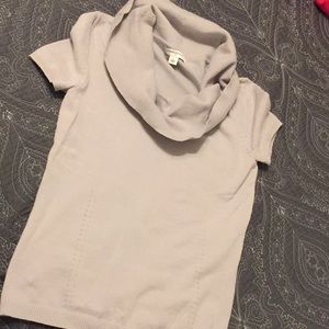 Short sleeve cowl neck sweater